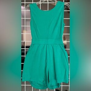New York & Company Teal Sleeveless romper